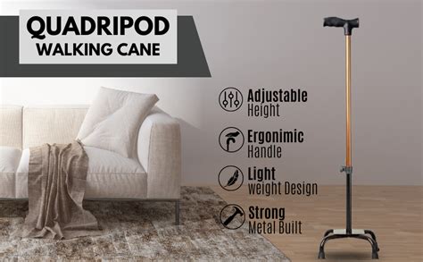 RUNMEX Surgical 4 Leg Quadripod Copper Walking Stick : Amazon.in ...