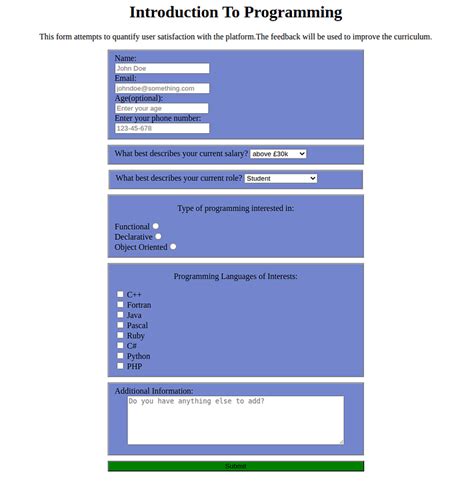 Image result for Survey Form HTML