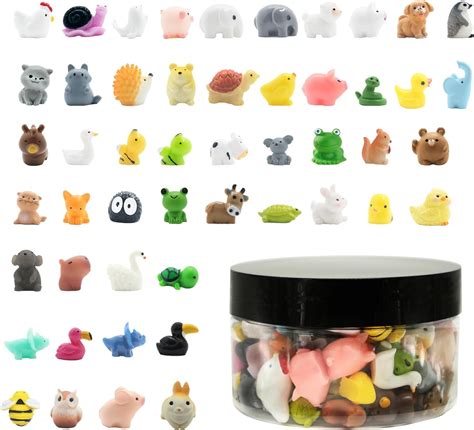 Amazon.com: POMKON Mini Resin Animals Figurines Set, 100 PCS Tiny Resin ...