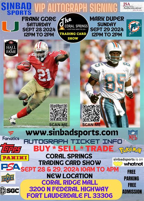The Coral Springs Trading Card Show, Sinbad Sports - Coral Ridge Mall ...