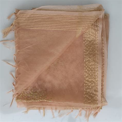 Peach Festive Embroidered Dupatta – anokherang