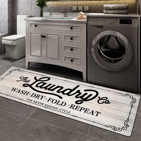 Amazon.com: GISPOG Farmhouse Laundry Room Rug Runner Non Skid Machine ...