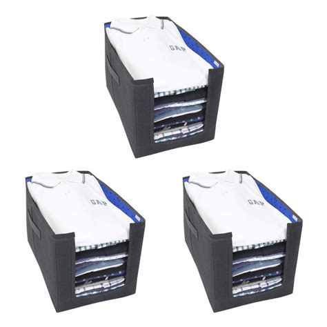 PrettyKrafts 3 Pcs Non Woven Large Capacity Shirt Stacker/Foldable ...