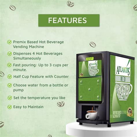 ATLANTIS NEO 4-Lane Hot Beverage Vending Machines - Dedicated Hot Water