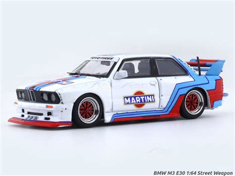 BMW M3 E30 Martini 1:64 Street Weapon diecast scale model car miniature ...