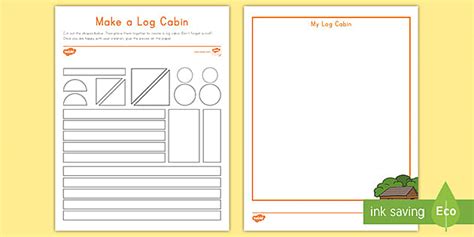 Geometry Project: Make a Log Cabin (teacher made) - Twinkl