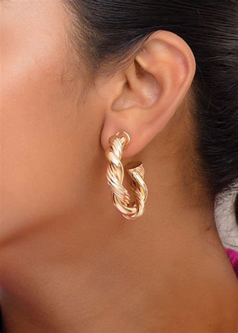 Get Handmade Intertwined Gold Hoops at ₹ 479 | LBB Shop