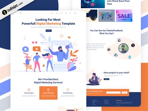 Digital Marketing Agency Creative website template free PSD - Indiater