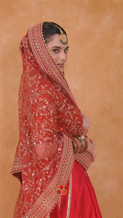 Bridal Samaira Red Zari Embroidered Net Dupatta – anokherang