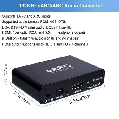 KSRplayer HDMI eARC ARC Audio Extractor 192Khz eARC to RCA India | Ubuy