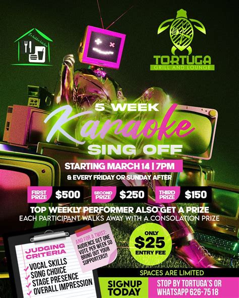 TORTUGA LOUNGE GRAND KARAOKE COMPETITION, Corner 1st Avenue & 6th ...