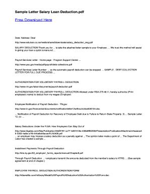 Loan Deduction Letter - Fill and Sign Printable Template Online