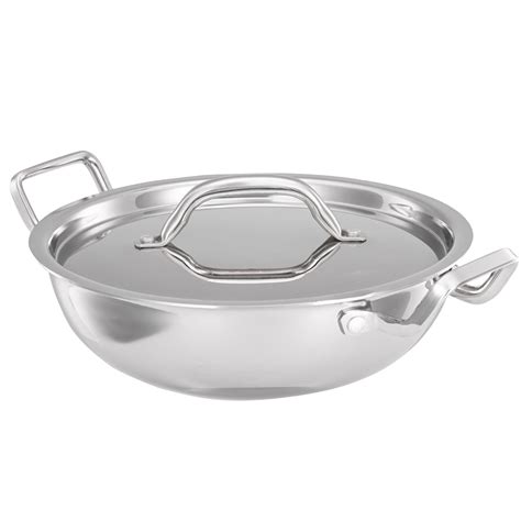 Amazon Brand - Solimo Triply Stainless Steel Kadai with Lid – 24 cm | 2 ...
