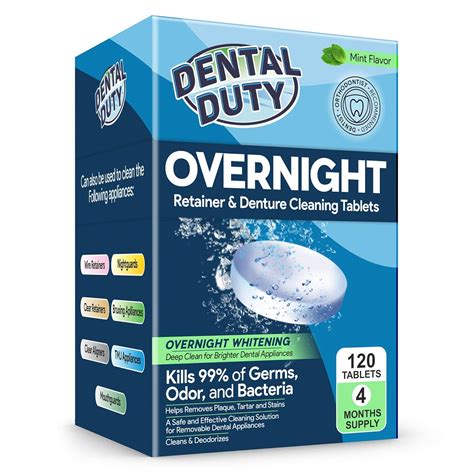 120 Overnight Retainer & Denture Cleaning Tablets- Extra Strength, Best ...