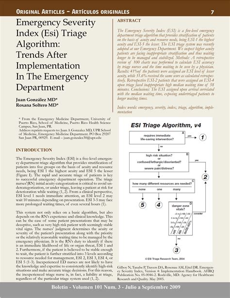 Emergency Severity Index (ESI) triage algorithm: trends after ...