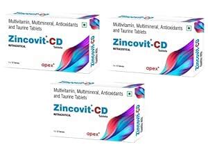 Apex Zincovit-CD Nutraceutical Tablets - 10s, 3 boxes : Amazon.in ...