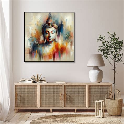 Plain Abstract of Lord Buddha | abstract buddha painting – CRAFTICO