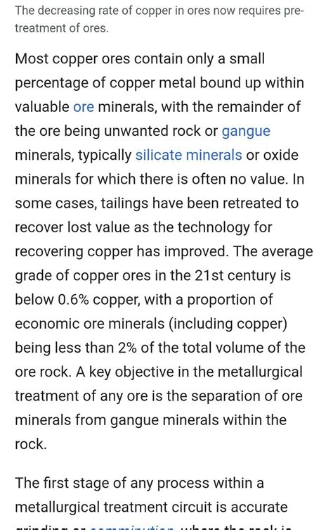 explain the concentration of copper ore - Brainly.in