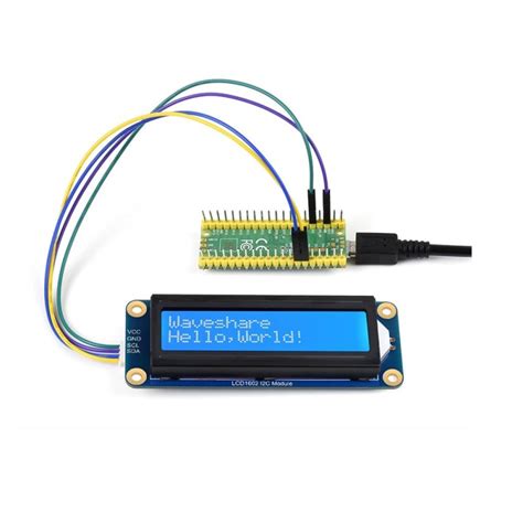 Waveshare LCD1602 I2C Display Module White color with blue background ...
