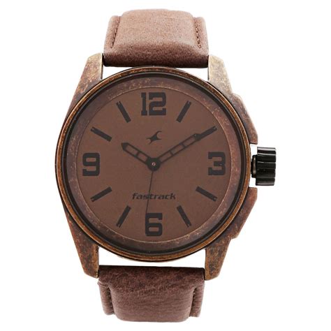 Buy Online Fastrack Quartz Analog Antique Dial Leather Strap Watch for ...
