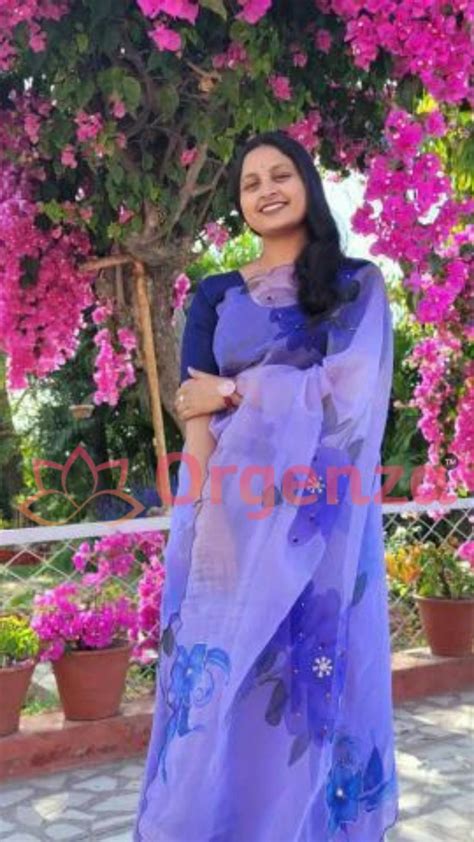 Orgenza Sky Purple Color Pure Organza Silk And Stone Work And Printed ...