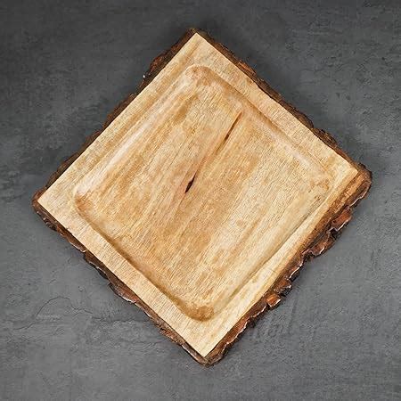 Buy T one Woods Sanded Wooden Log Crafted Slices Disc Platter (8 inch ...