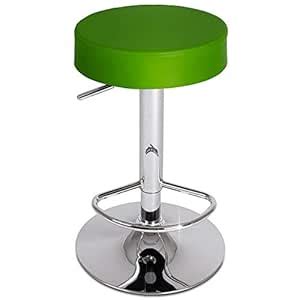 Finch Fox® Round Height-Adjustable Swivel Bar Stool PU Faux Leather Pub ...