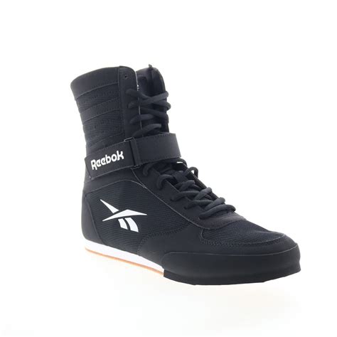 Reebok Boxing HI Mens Black Mesh Lace Up Athletic Boxing Shoes - Ruze Shoes