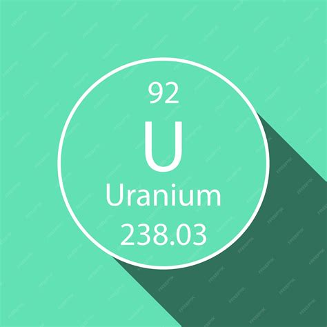 Premium Vector | Uranium symbol with long shadow design chemical element of the periodic table ...