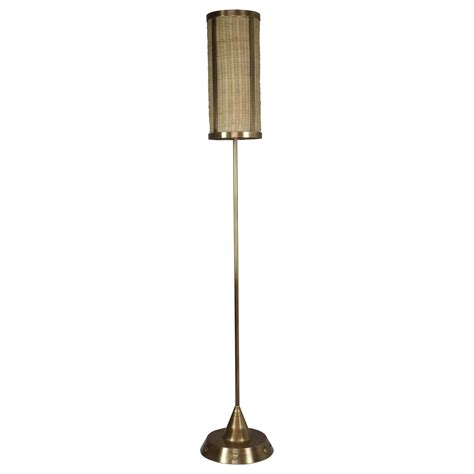 Brass and Rattan Floor Lamp by JAS For Sale at 1stDibs | confinement ...