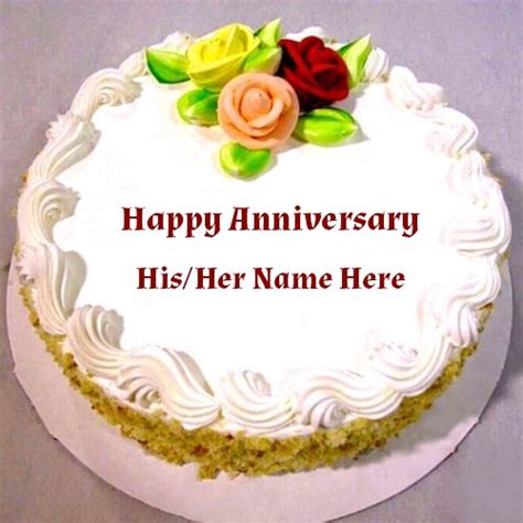 Anniversary Cake Pictures With Name Edit