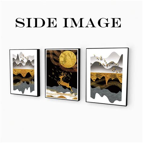 ‰Û?Art Street Set of 3 Flying Deer Wall Art Canvas Painting with Frame ...