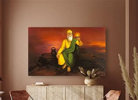 Tushaco Handicrafts Guru Nanak Ji Painting (Design 4) Stretched Canvas ...