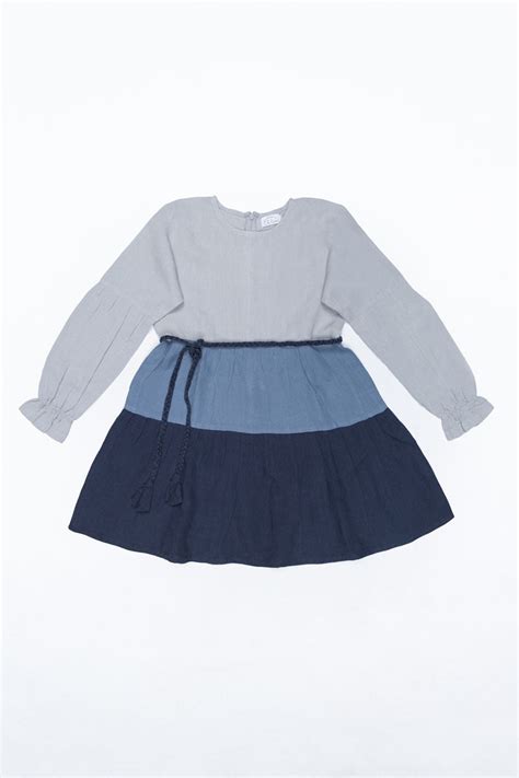 Trio Flared Frock | Linen Dress for Girls - Chi Linen