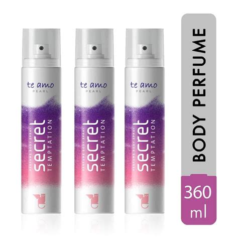 Buy Secret Temptation Te Amo Pearl Body Spray for Women, Pack of 3 ...