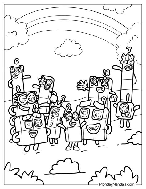 Number Blocks Coloring Pages 1 To 20 Coloring Pages