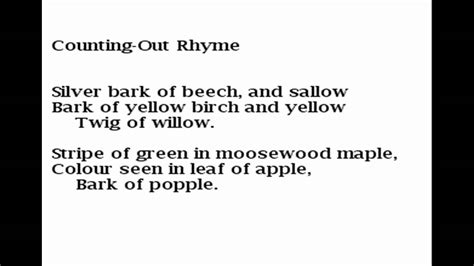 "Counting-Out Rhyme," by Edna St. Vincent Millay - YouTube