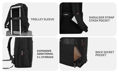 VIP VOGUE Laptop Expander Backpack Black – VIP Bags India