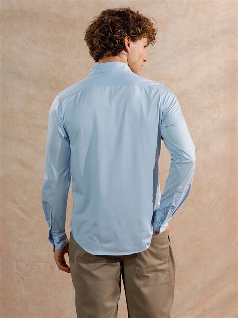 Solid Stretch Slim Fit Shirt | Light Blue – Wrogn