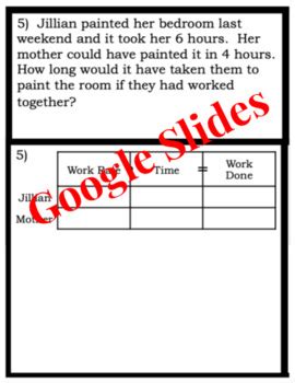 Image result for Algebra Work Rate Problems