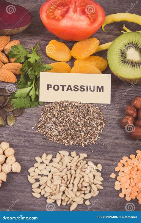 Various Ingredients As Source Natural Minerals, Potassium, Vitamin K ...