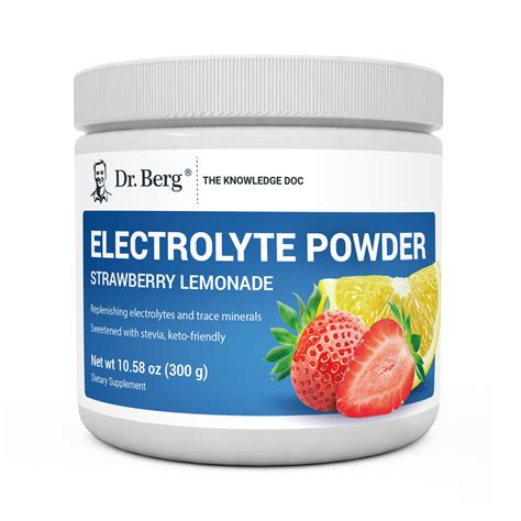 Dr. Berg Electrolyte Powder - Strawberry Lemonade Hydration Powder, 50 ...