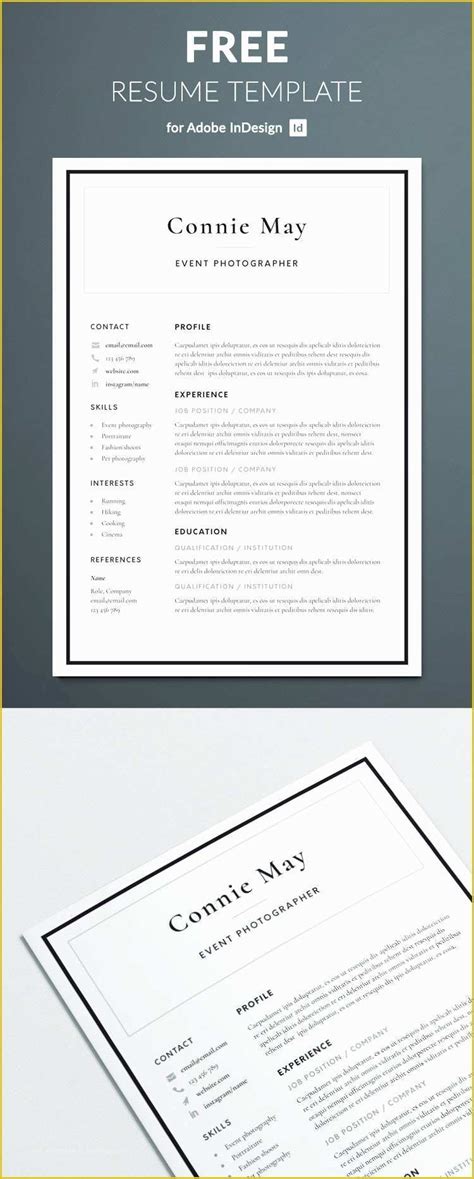Image result for Template Resume Simple InDesign