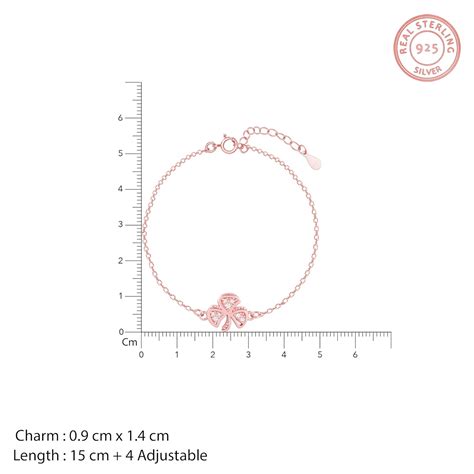 Buy GIVA 925 Sterling Silver Rose Gold Shamrock Bracelet, Adjustable ...