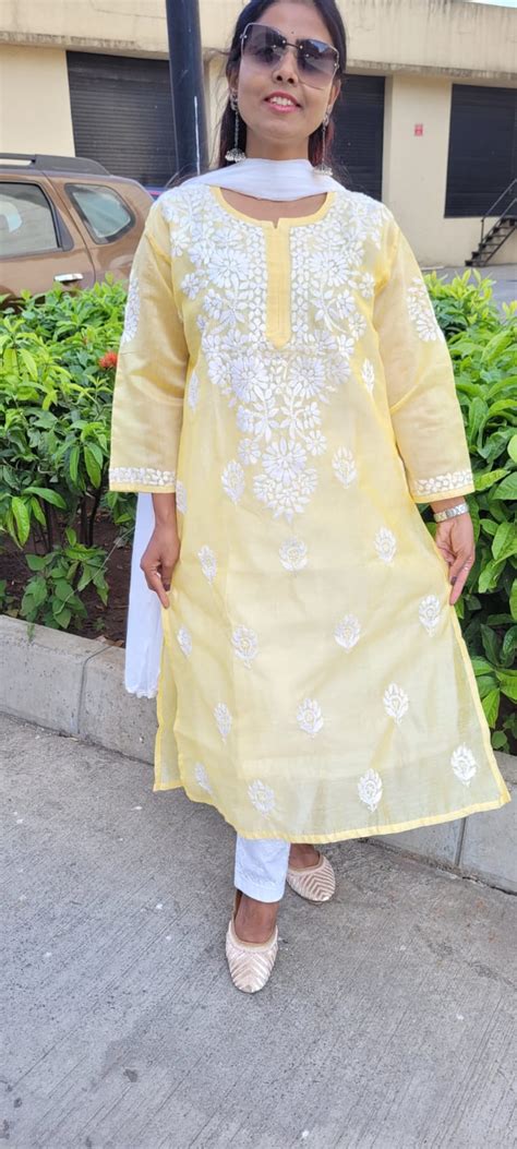 Mul silk chanderi kurtis – The Chikan Store