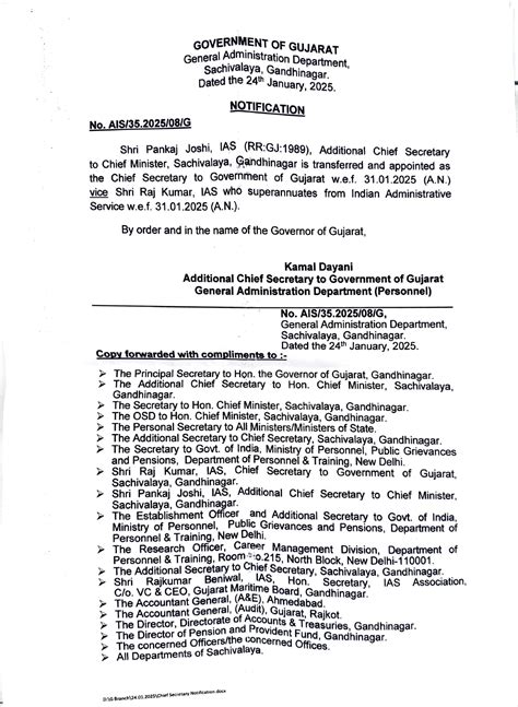 Pankaj Joshi becomes the state's Chief Secretary