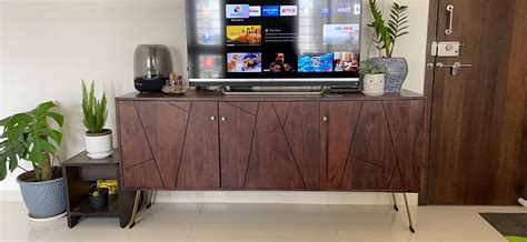 Furniselan Solid Wood Sideboard Cabinets for Living Room | Three Door ...