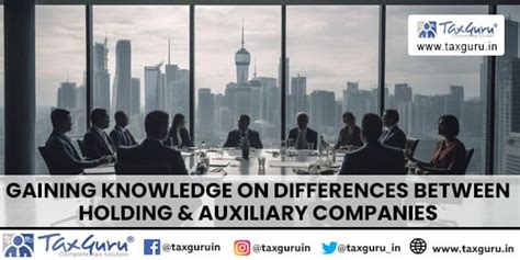 Gaining Knowledge on differences between Holding & Auxiliary Companies