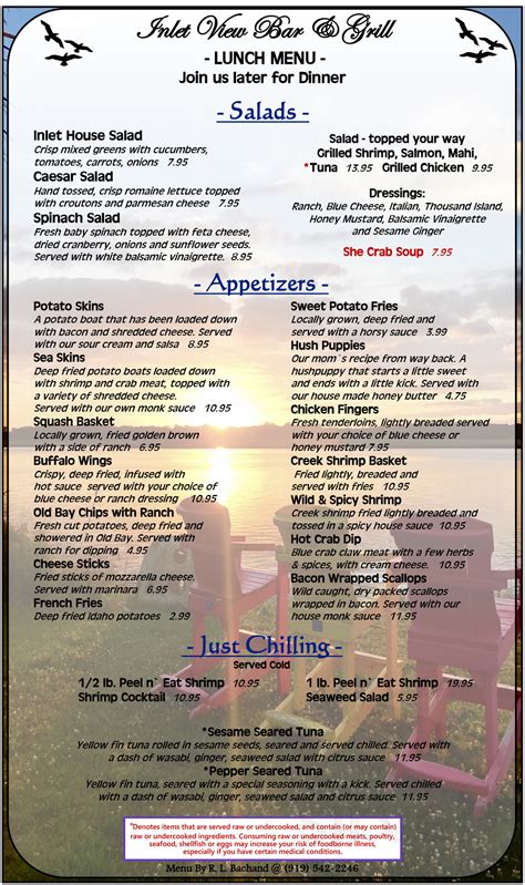 Inlet View Bar & Grill menus in Shallotte, North Carolina, United States