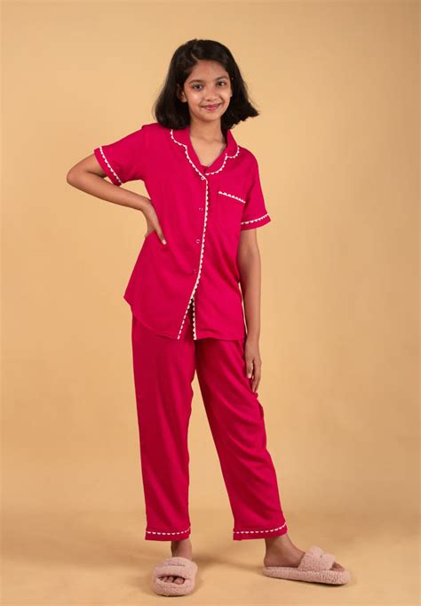 Premium Solid Color Rayon Opal Dreams Girls Night Suit - 3 Piece Combo ...